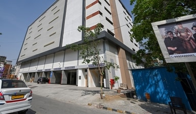 A multi-level car parking ( MLCP) in GK-  1,  Delhi. The average occupancy at MLCPs in Delhi is 40 percent.