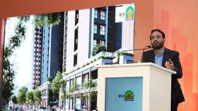 Adani Group will invest nearly  ₹1 lakh crore in the redevelopment of the Motilal Nagar cluster in Goregaon, Mumbai, spread over 143 acres, Maharashtra Housing and Area Development Authority (MHADA) CEO Sanjeev Jaiswal. (File Photo )