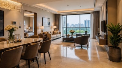Mumbai remained India’s most expensive luxury housing market in 2025, where  ₹10 crore can buy 1,033 sq ft, down 3% from 1,066 sq ft last year, according to Knight Frank’s Wealth Report 2026. (Picture for representational purposes only) (AI generated image by ChatGPT )