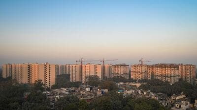An aerial view of newly constructed general pool residential accommodation (GPRA) in Sarojini Nagar, New Delhi. (Sanchit Khanna/HT Photo)