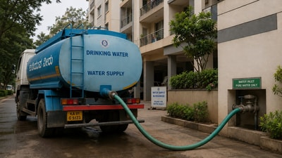 A Reddit discussion on Bengaluru’s summer water crisis has raised concerns over apartment-led real estate growth, with users citing tanker dependence, poor planning and shrinking water resources as major risks for homebuyers. (Picture for representational purposes) (AI generated image using ChatGPT)