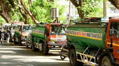 Mumbai water crisis: Real estate developers say the water shortage is likely to cause short-term disruptions, extending construction timelines and increasing execution costs. (Representational photo) (Photo by Bhushan Koyande/HT Photo)