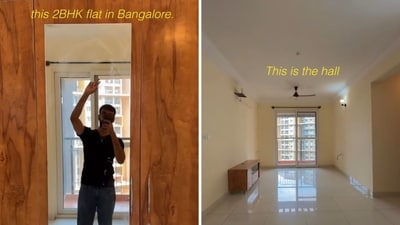 Snippets of a 2 BHK flat in Bengaluru from a video shared by a man. (Instagram/@thezeroquotien)